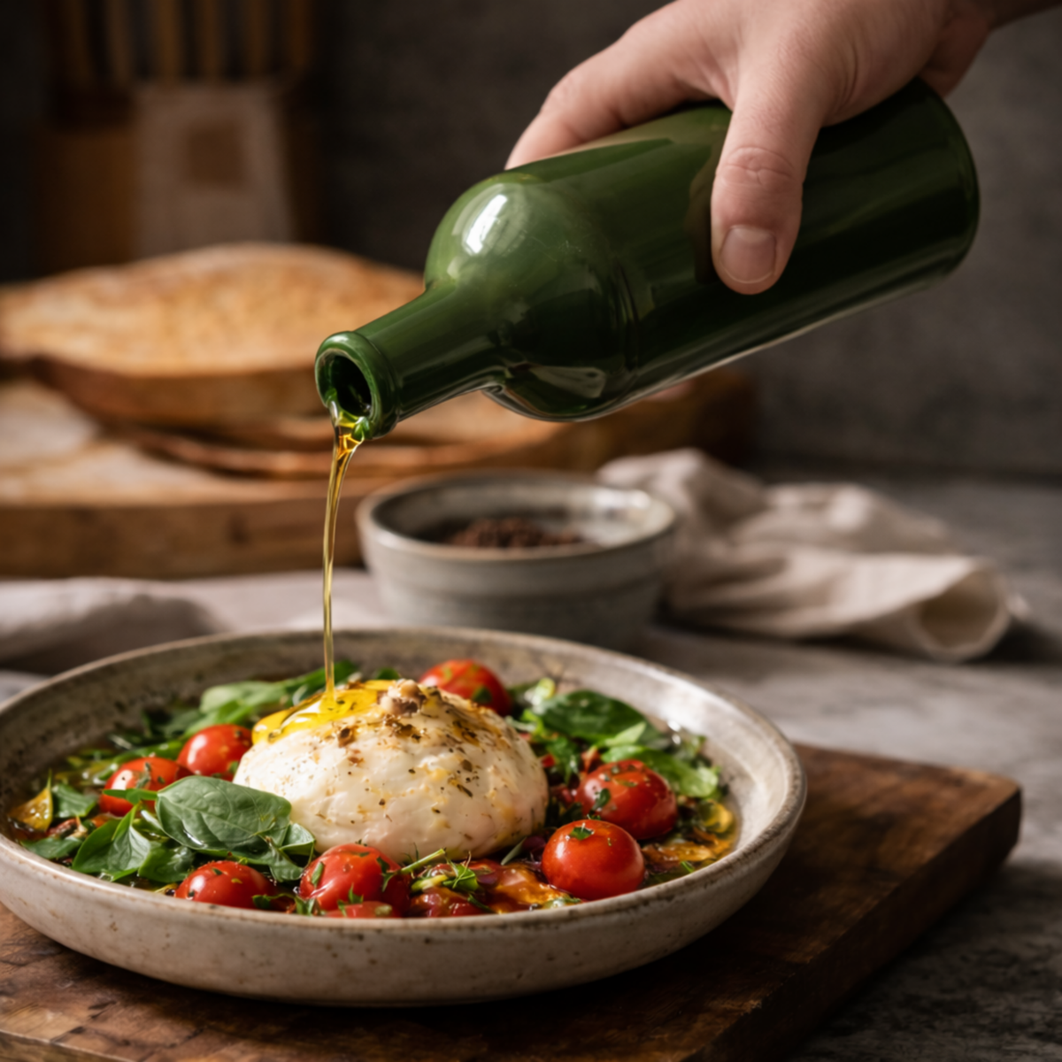 Stoneware Olive Oil Bottle